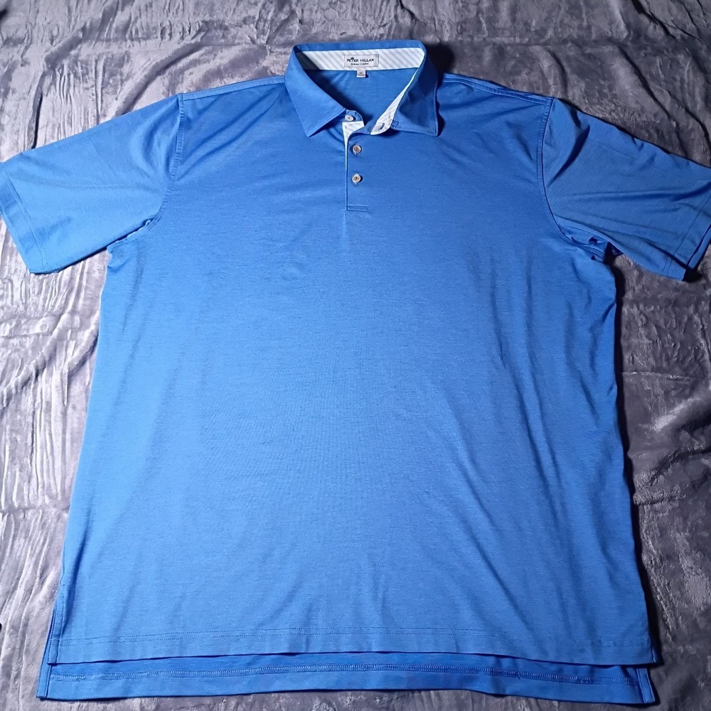 Peter Millar Summer Comfort Blue Polo Shirt Mens XL Short Sleeve Golf MF20EK31S